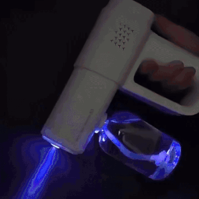 Rechargeable Nano Spray Disinfectant Mist Gun - 380ml Large Capacity Atomizer with Blue Light