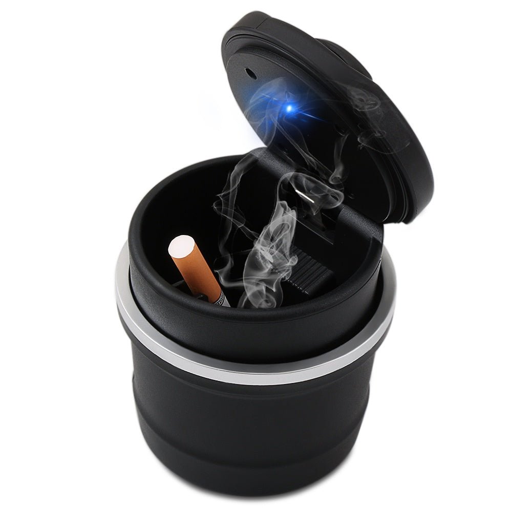 Car Ashtray Portable with Cup Holder and Blue LED Light