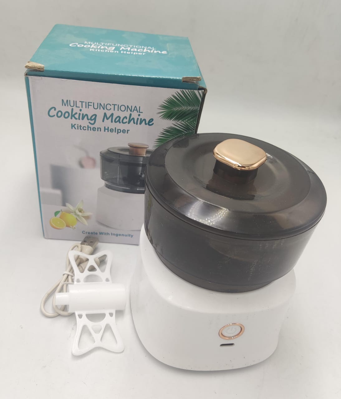 Small Garlic Chopper - Mini Manual Press Food Mincer for Garlic, Ginger & Herbs