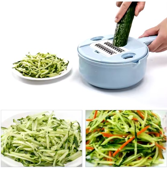 Vegetable Chopper ContainerVegetable Chopper Container | Multi-Blade Vegetable Cutter with Storage Box