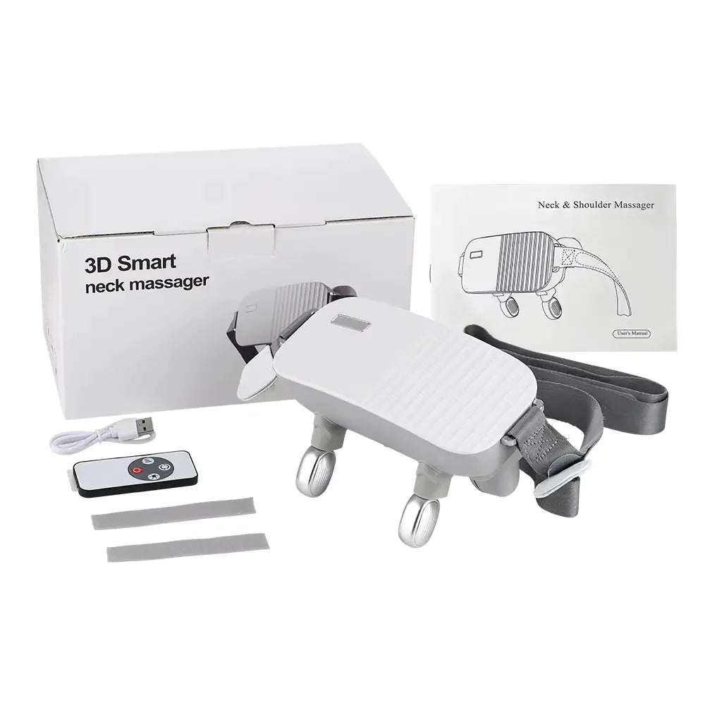 3D Smart Neck Massager with Heat Therapy and Type-C Charging