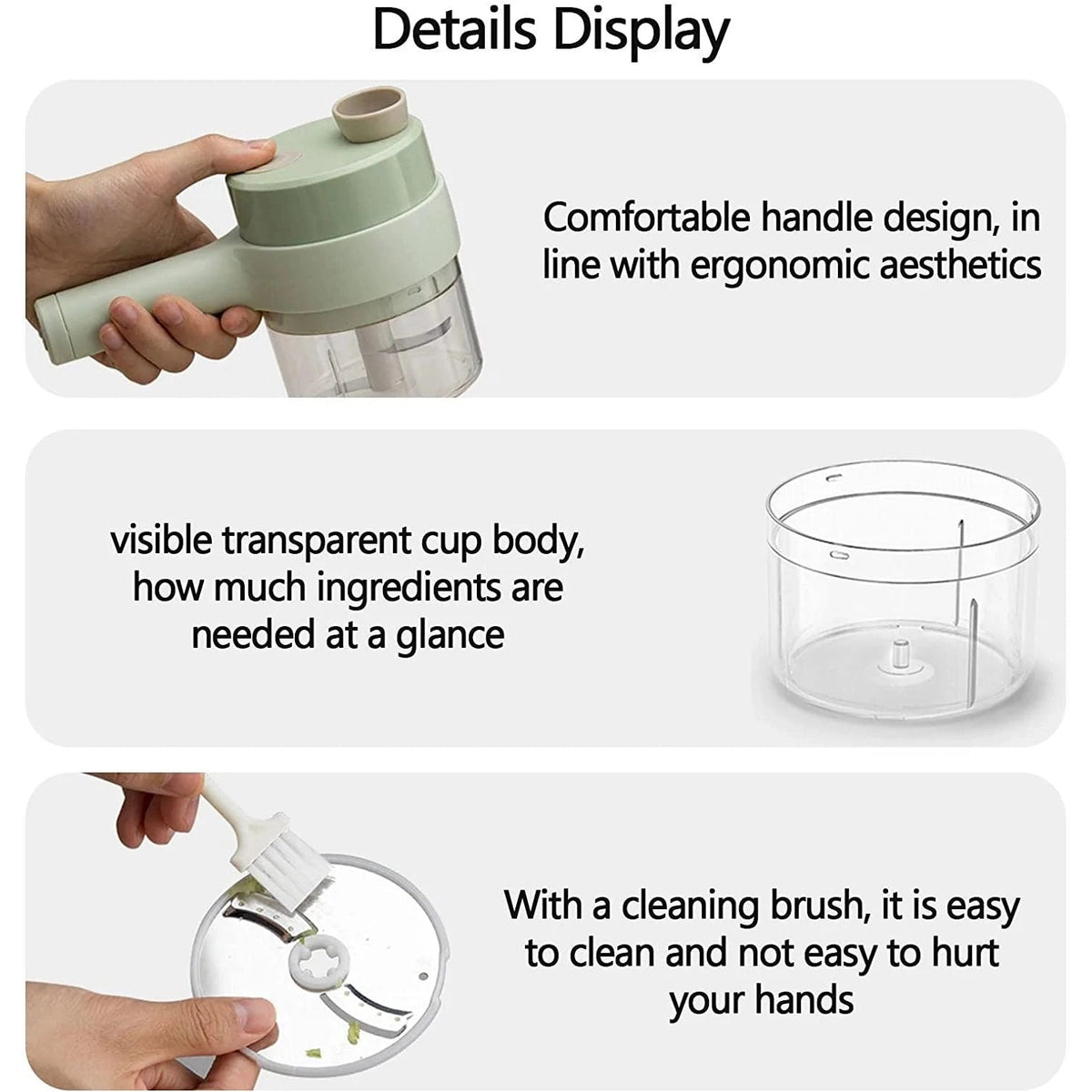 Food Chopper Handheld | Cordless Electric Garlic & Veggie Chopper