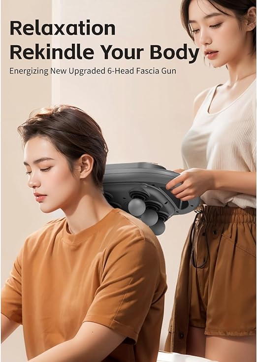 6-Head Deep Tissue Massage Gun for Muscle Relaxation