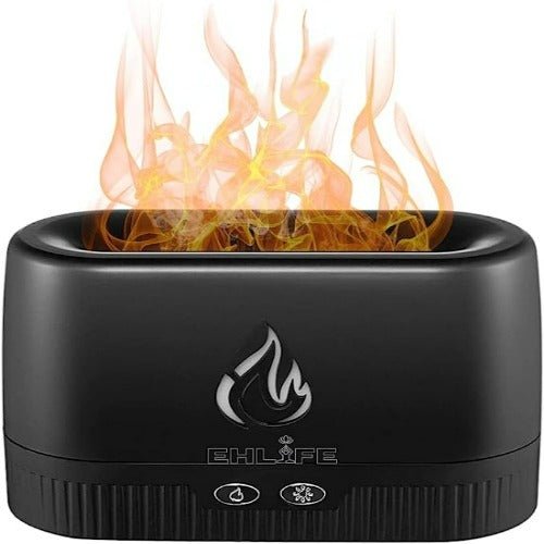Flame Aroma Diffuser LA-0630-1 - Ultrasonic Humidifier with Realistic Flame Light & Essential Oil Mist