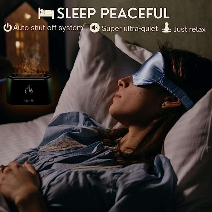 Flame Aroma Diffuser LA-0630-1 - Ultrasonic Humidifier with Realistic Flame Light & Essential Oil Mist