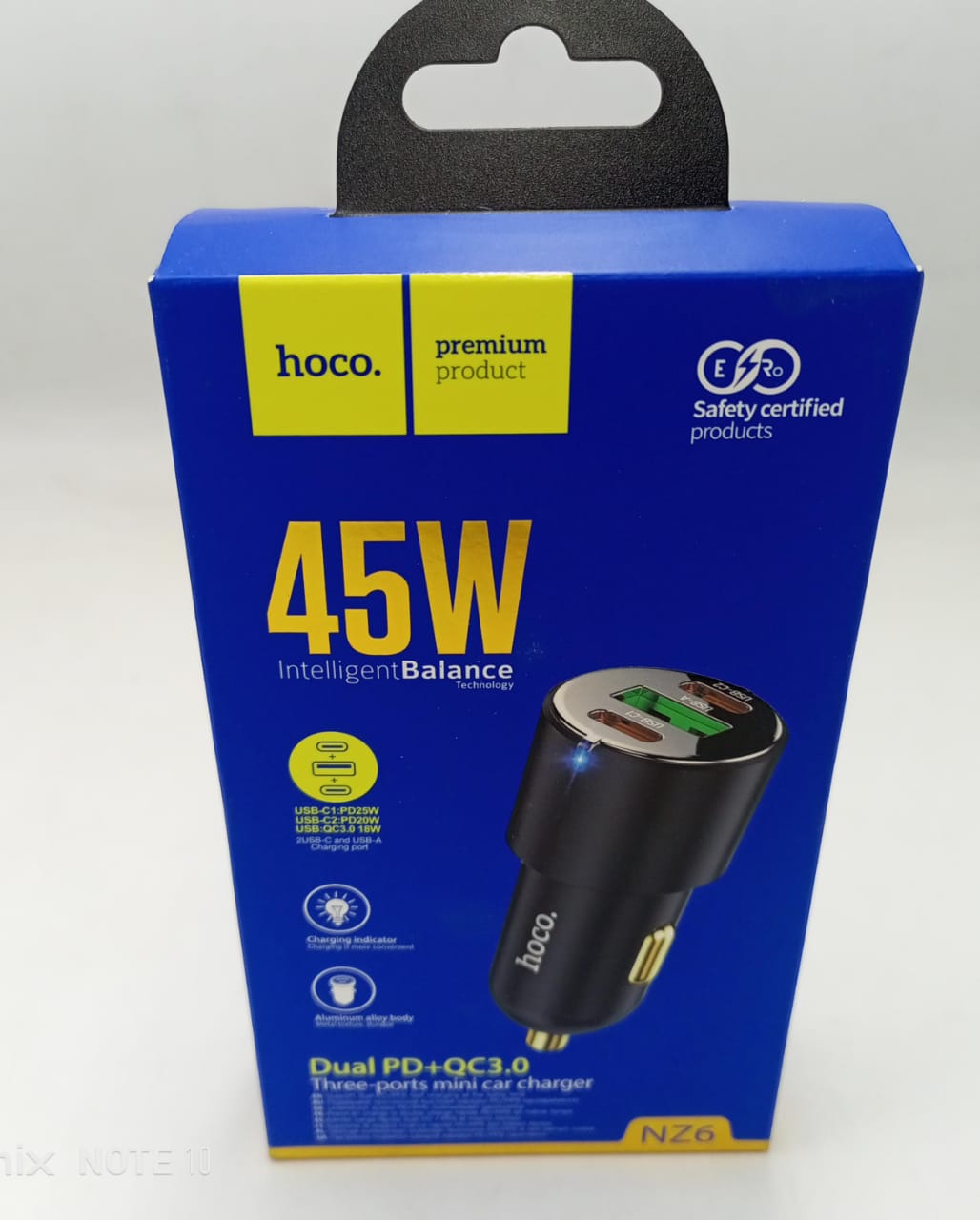 Hoco 3 Port Car Charger (NZ6) – Fast USB-C & USB-A Charging