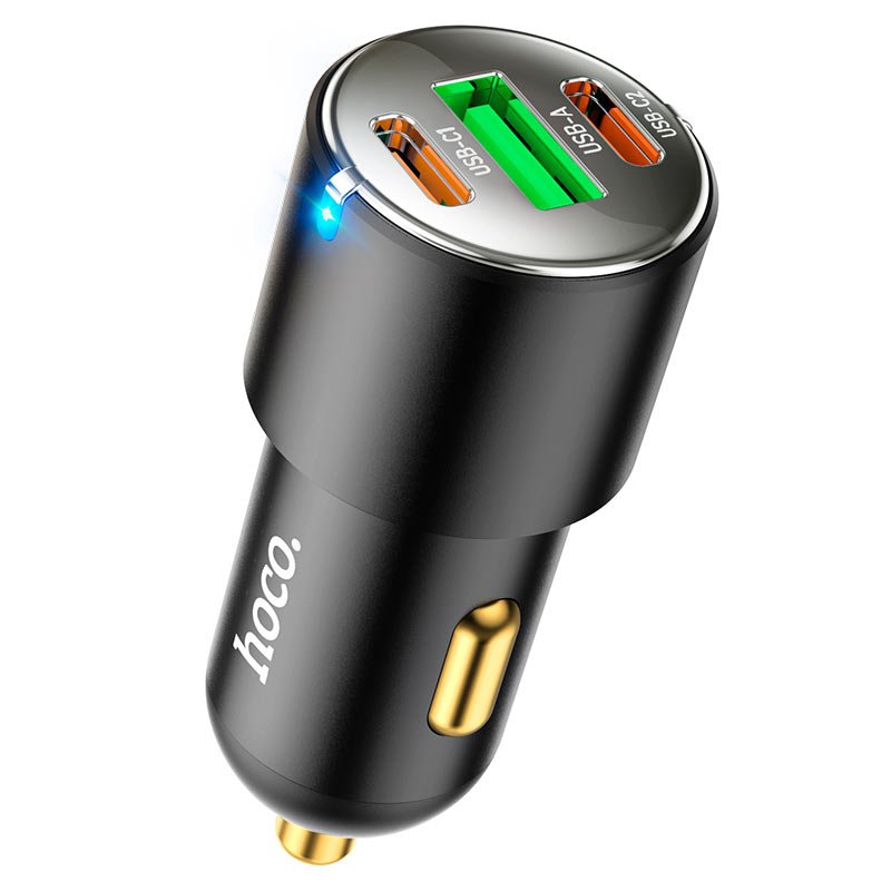 Hoco 3 Port Car Charger (NZ6) – Fast USB-C & USB-A Charging