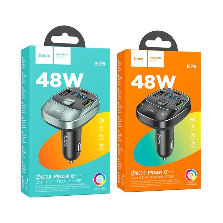 Hoco Car BT FM Transmitter (E76) – Bluetooth & Fast Charging