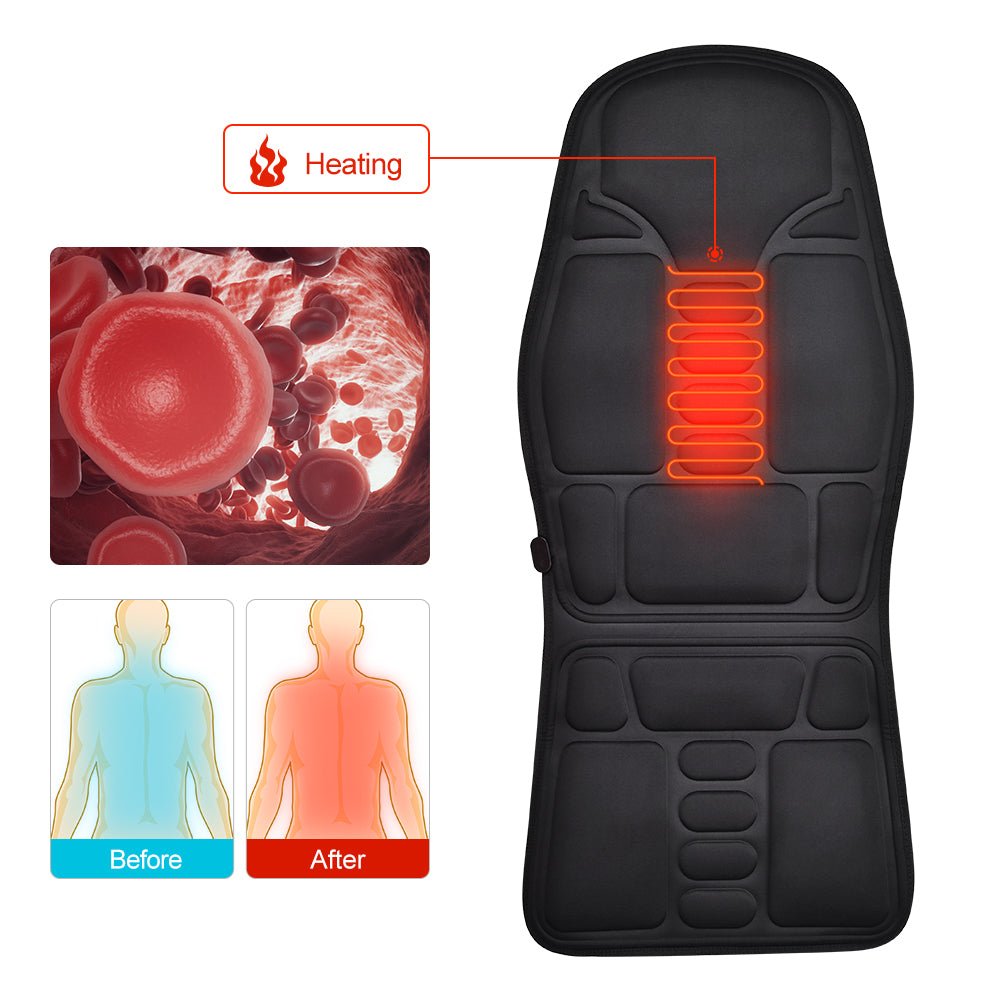 Deluxe Massage Seat Topper with Heat and 5 Massage Nodes
