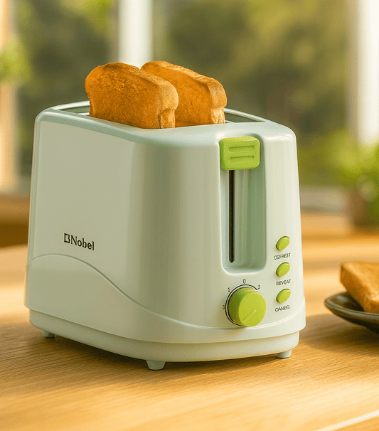 Nobel 2-Slice Electric Toaster - 700W Compact Bread Toaster with Adjustable Browning Control