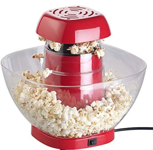 1200W Oil-Free Electric Popcorn Maker - Fast Hot Air Popcorn Popper with Large Transparent Bowl