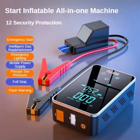 High-Power Portable Digital Air Compressor – 150 PSI Heavy-Duty Multi-Purpose Tire Inflator