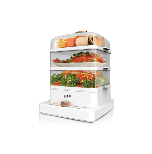 RAF 1200W Electric Food Steamer - 12L Large 3-Tier Healthy Vegetable & Meat Steamer