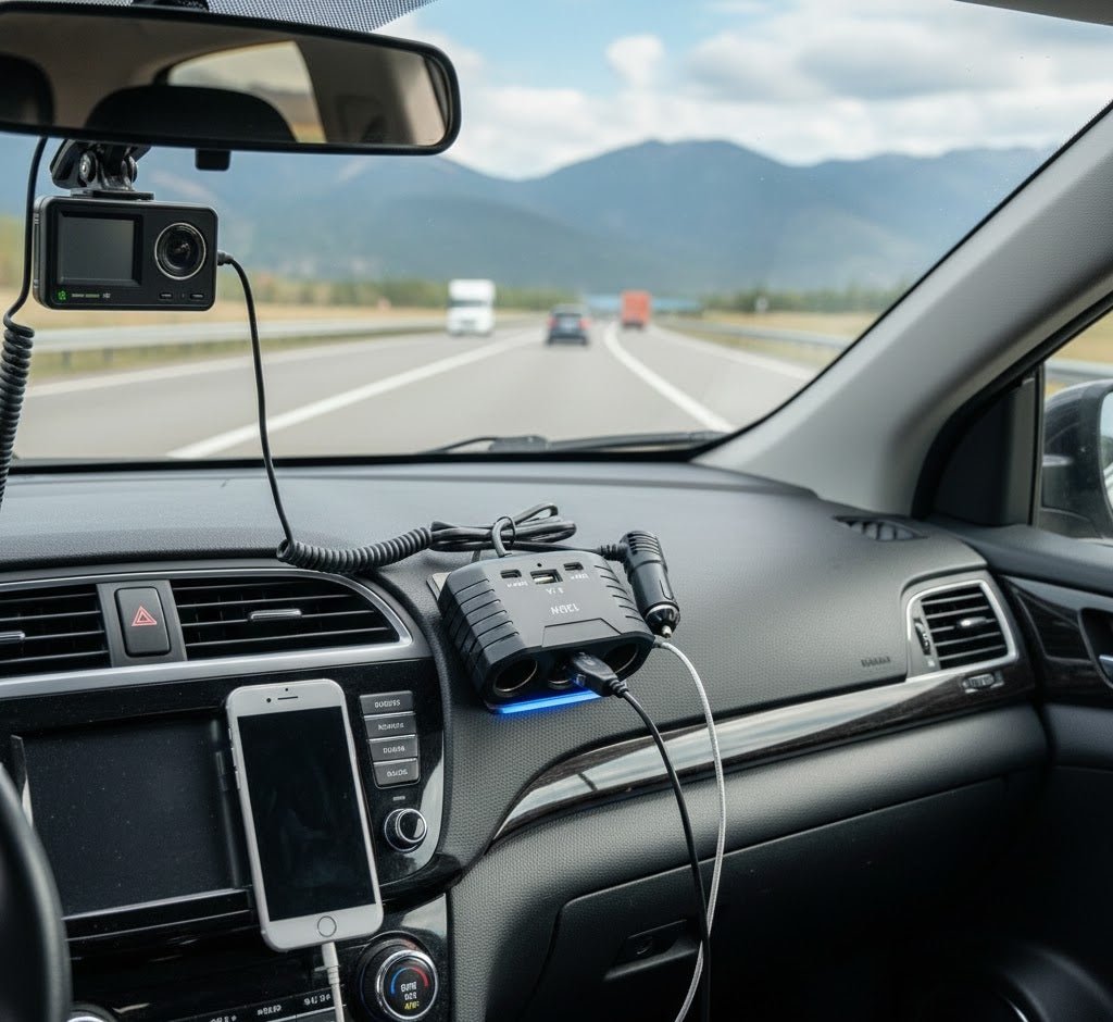 120W Multi-Socket Car Charger Hub – Dual Type-C & USB Fast Charging (6-Port Adapter)